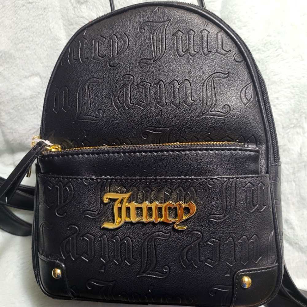 Black Juicy Couture Backpack. Embossed Monogram
